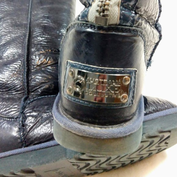 Australia Luxe Collective Sheepskin tall boots crinkle leather - Picture 10 of 13